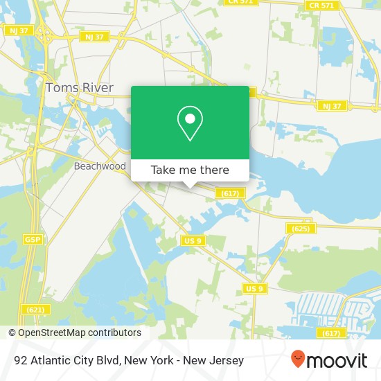 Mapa de 92 Atlantic City Blvd
