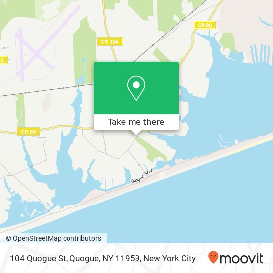 Mapa de 104 Quogue St, Quogue, NY 11959