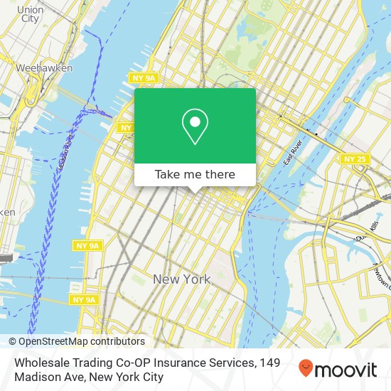 Wholesale Trading Co-OP Insurance Services, 149 Madison Ave map