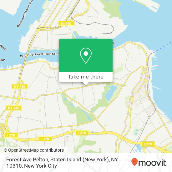 Mapa de Forest Ave Pelton, Staten Island (New York), NY 10310