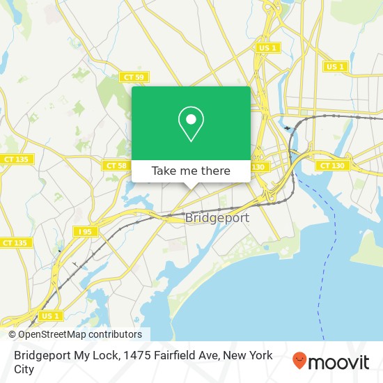 Mapa de Bridgeport My Lock, 1475 Fairfield Ave