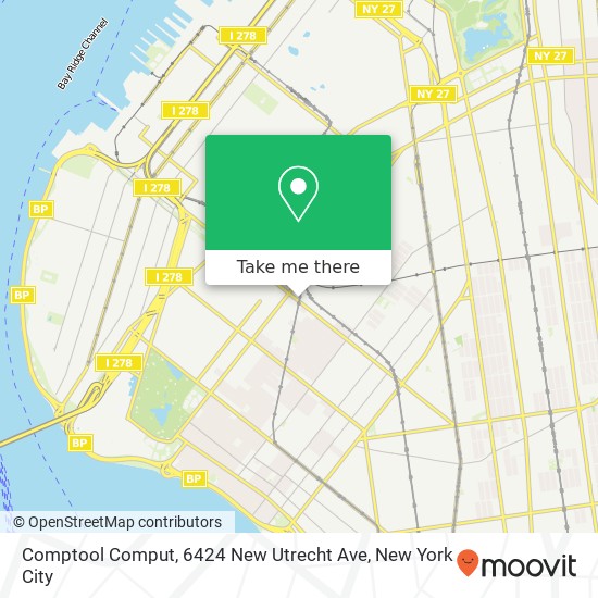 Mapa de Comptool Comput, 6424 New Utrecht Ave