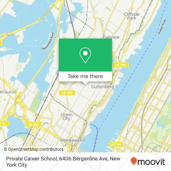 Mapa de Private Career School, 6406 Bergenline Ave