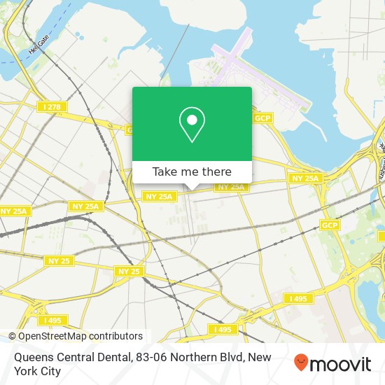 Mapa de Queens Central Dental, 83-06 Northern Blvd