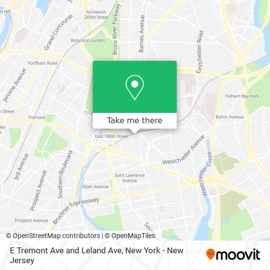 Mapa de E Tremont Ave and Leland Ave