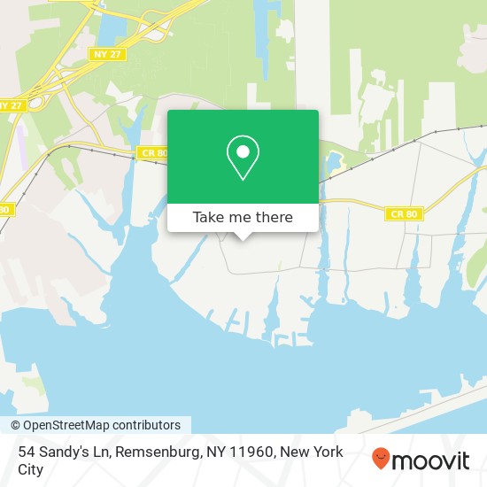 Mapa de 54 Sandy's Ln, Remsenburg, NY 11960