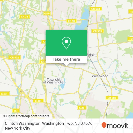 Clinton Washington, Washington Twp, NJ 07676 map