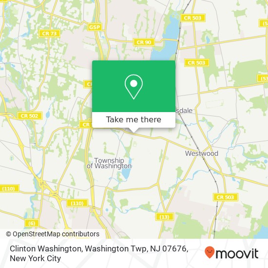 Mapa de Clinton Washington, Washington Twp, NJ 07676