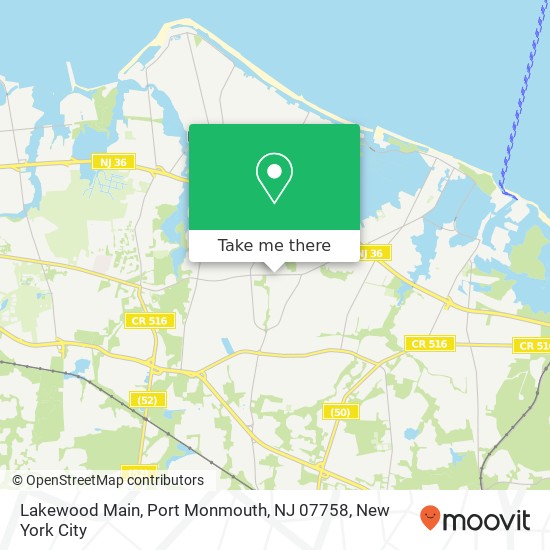 Mapa de Lakewood Main, Port Monmouth, NJ 07758