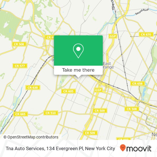 Mapa de Tna Auto Services, 134 Evergreen Pl