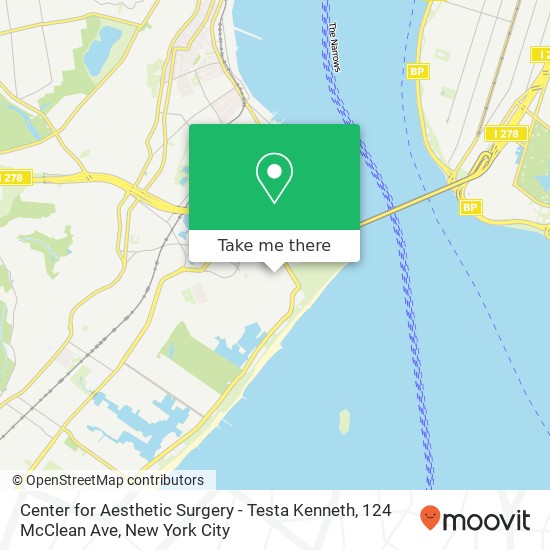 Mapa de Center for Aesthetic Surgery - Testa Kenneth, 124 McClean Ave