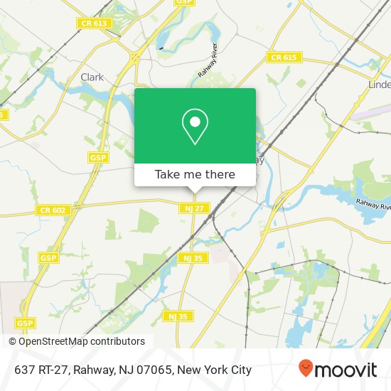 Mapa de 637 RT-27, Rahway, NJ 07065