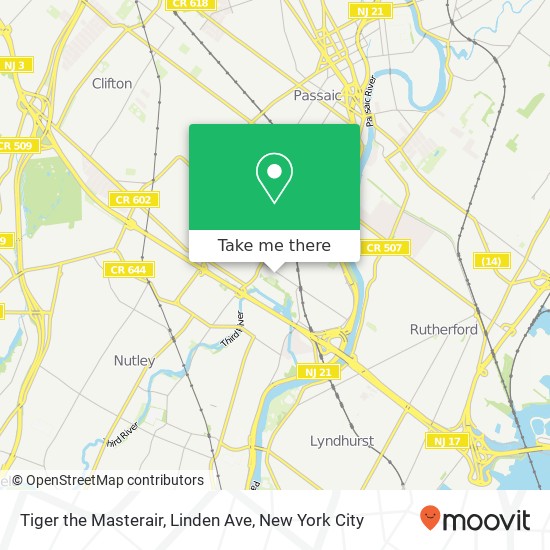 Mapa de Tiger the Masterair, Linden Ave