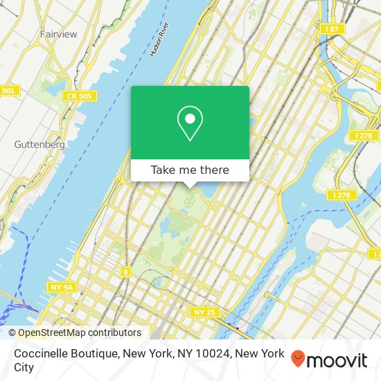 Mapa de Coccinelle Boutique, New York, NY 10024