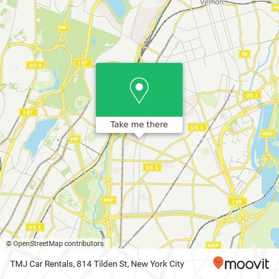Mapa de TMJ Car Rentals, 814 Tilden St