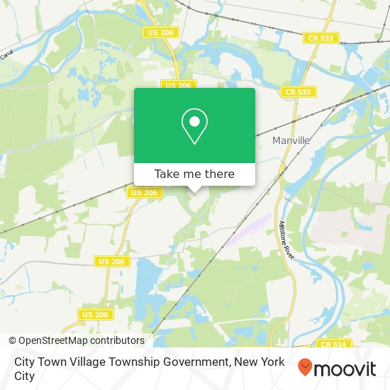 Mapa de City Town Village Township Government