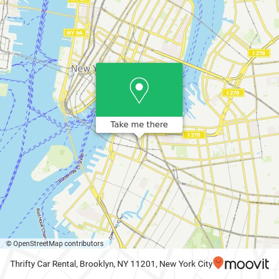 Mapa de Thrifty Car Rental, Brooklyn, NY 11201