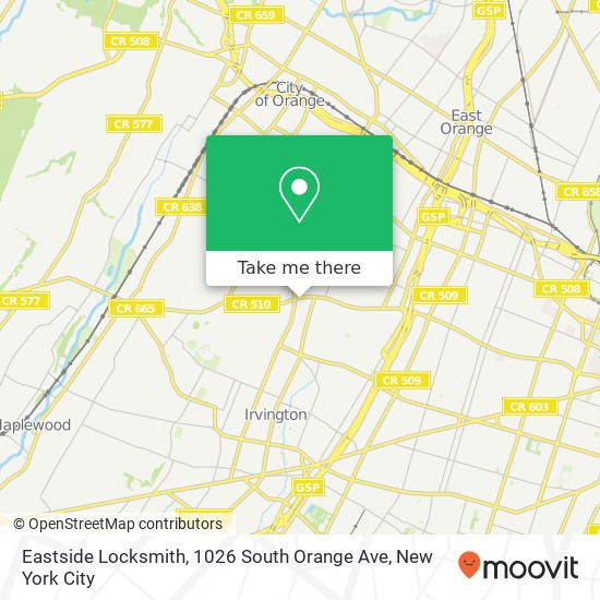 Mapa de Eastside Locksmith, 1026 South Orange Ave