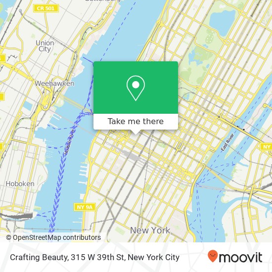 Mapa de Crafting Beauty, 315 W 39th St