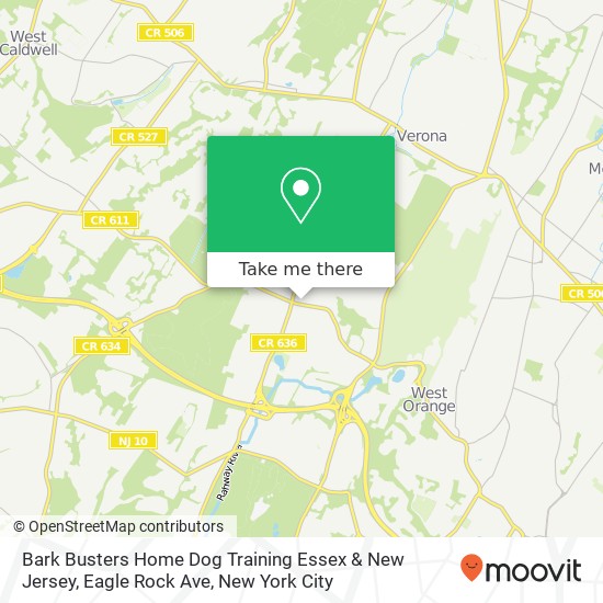 Bark Busters Home Dog Training Essex & New Jersey, Eagle Rock Ave map