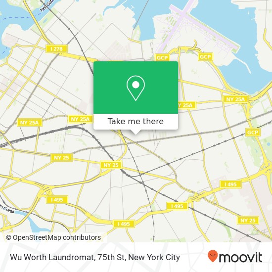 Wu Worth Laundromat, 75th St map