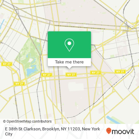 Mapa de E 38th St Clarkson, Brooklyn, NY 11203