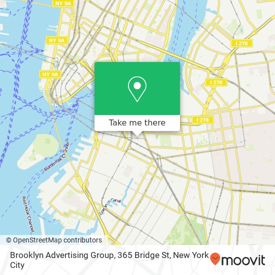 Mapa de Brooklyn Advertising Group, 365 Bridge St