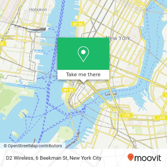 Mapa de D2 Wireless, 6 Beekman St