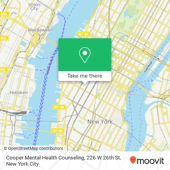 Cooper Mental Health Counseling, 226 W 26th St map