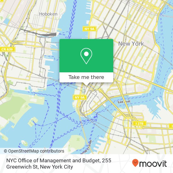 NYC Office of Management and Budget, 255 Greenwich St map