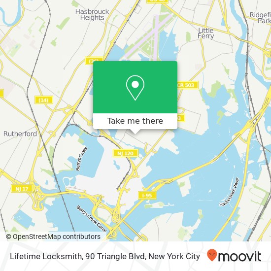 Mapa de Lifetime Locksmith, 90 Triangle Blvd