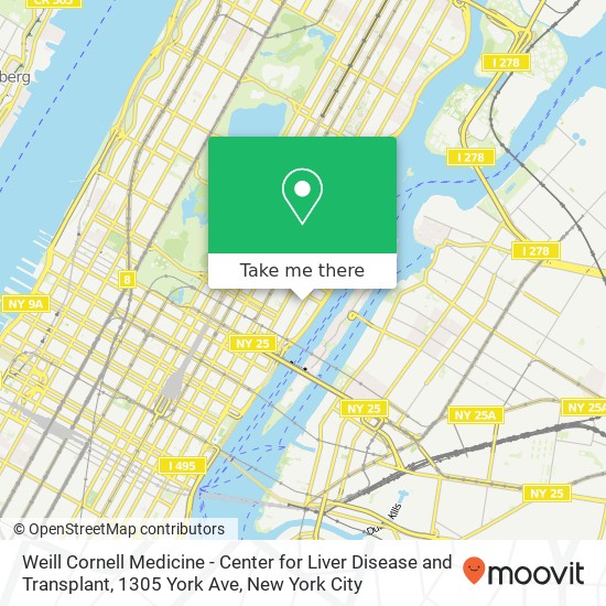 Weill Cornell Medicine - Center for Liver Disease and Transplant, 1305 York Ave map