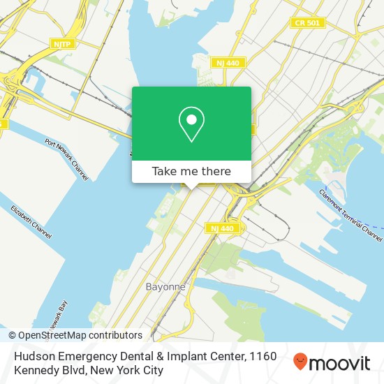 Mapa de Hudson Emergency Dental & Implant Center, 1160 Kennedy Blvd