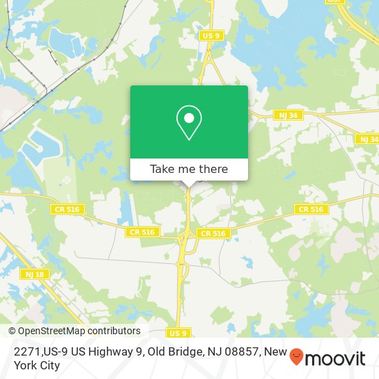 Mapa de 2271,US-9 US Highway 9, Old Bridge, NJ 08857