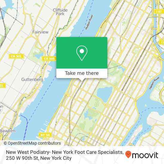 New West Podiatry- New York Foot Care Specialists, 250 W 90th St map