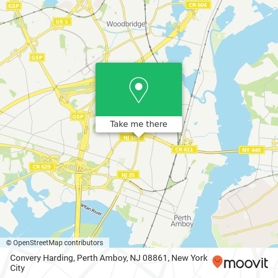 Mapa de Convery Harding, Perth Amboy, NJ 08861