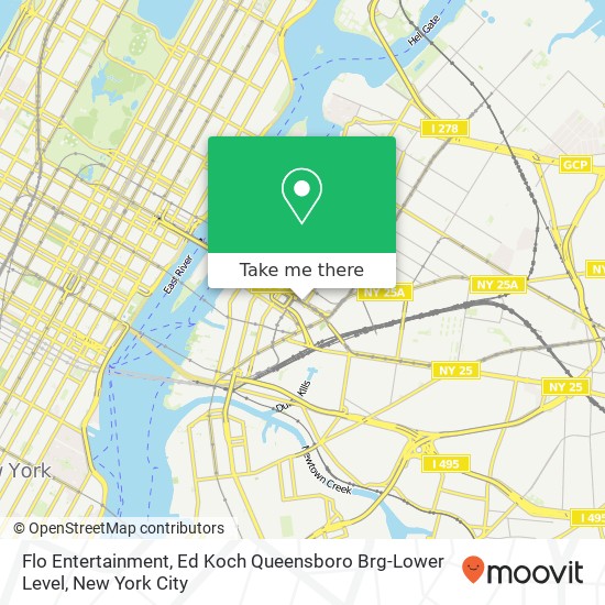 Flo Entertainment, Ed Koch Queensboro Brg-Lower Level map