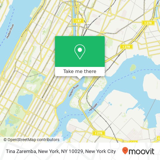 Mapa de Tina Zaremba, New York, NY 10029
