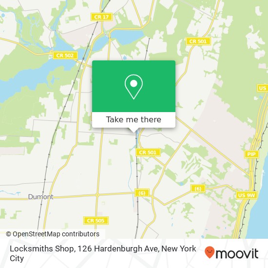Mapa de Locksmiths Shop, 126 Hardenburgh Ave
