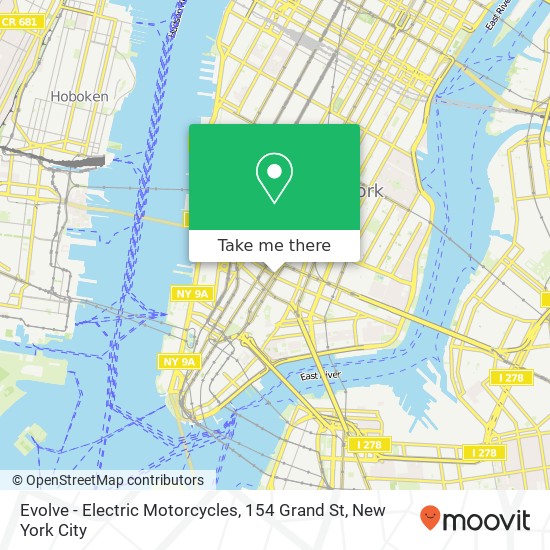 Mapa de Evolve - Electric Motorcycles, 154 Grand St