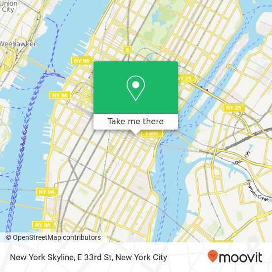 Mapa de New York Skyline, E 33rd St