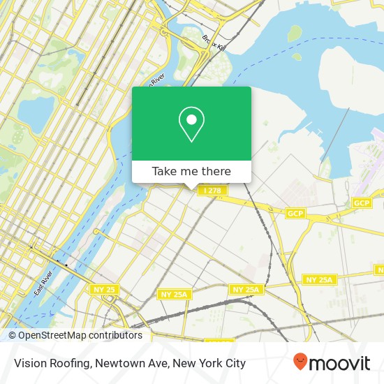 Vision Roofing, Newtown Ave map