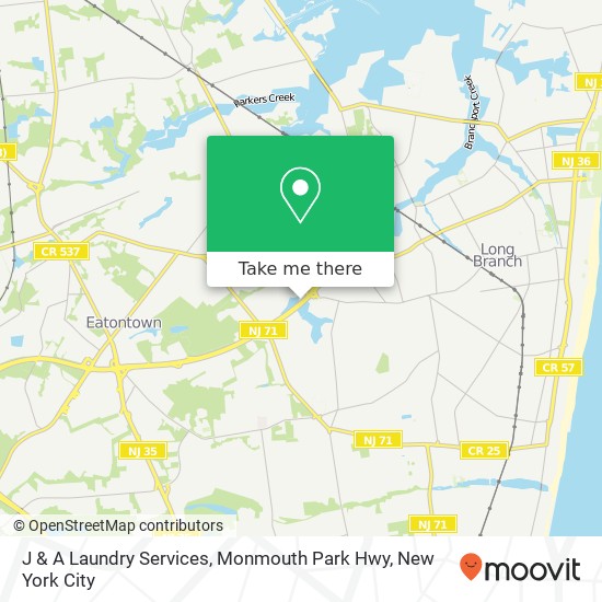 Mapa de J & A Laundry Services, Monmouth Park Hwy