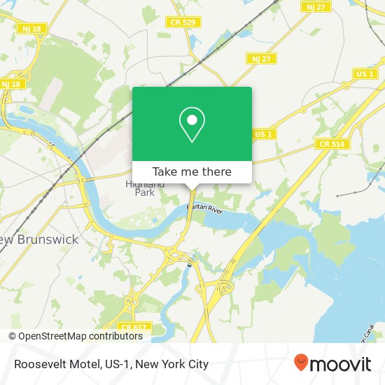 Roosevelt Motel, US-1 map