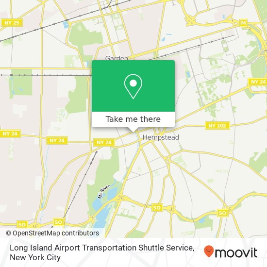 Long Island Airport Transportation Shuttle Service map