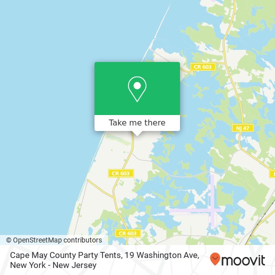 Cape May County Party Tents, 19 Washington Ave map