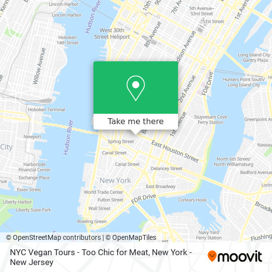 NYC Vegan Tours - Too Chic for Meat map