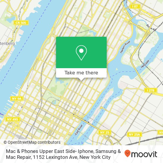 Mac & Phones Upper East Side- Iphone, Samsung & Mac Repair, 1152 Lexington Ave map