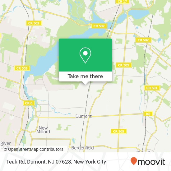 Teak Rd, Dumont, NJ 07628 map