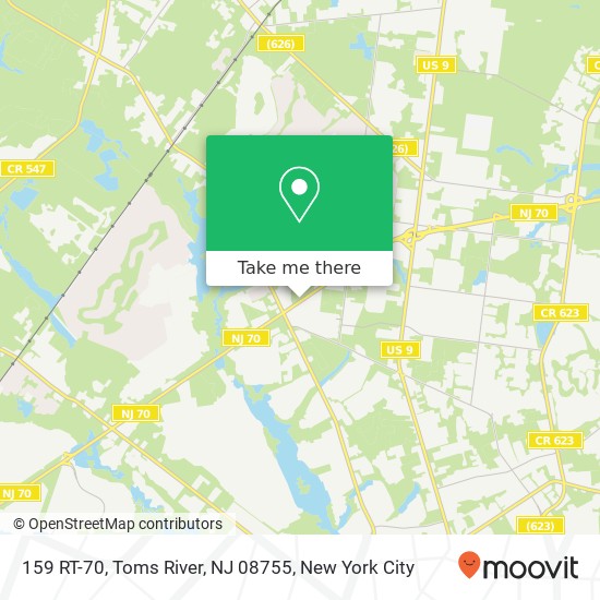 Mapa de 159 RT-70, Toms River, NJ 08755